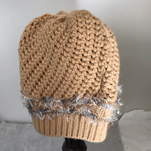 Brown Crochet Knit Scarf and Beret - Picture 8 of 9